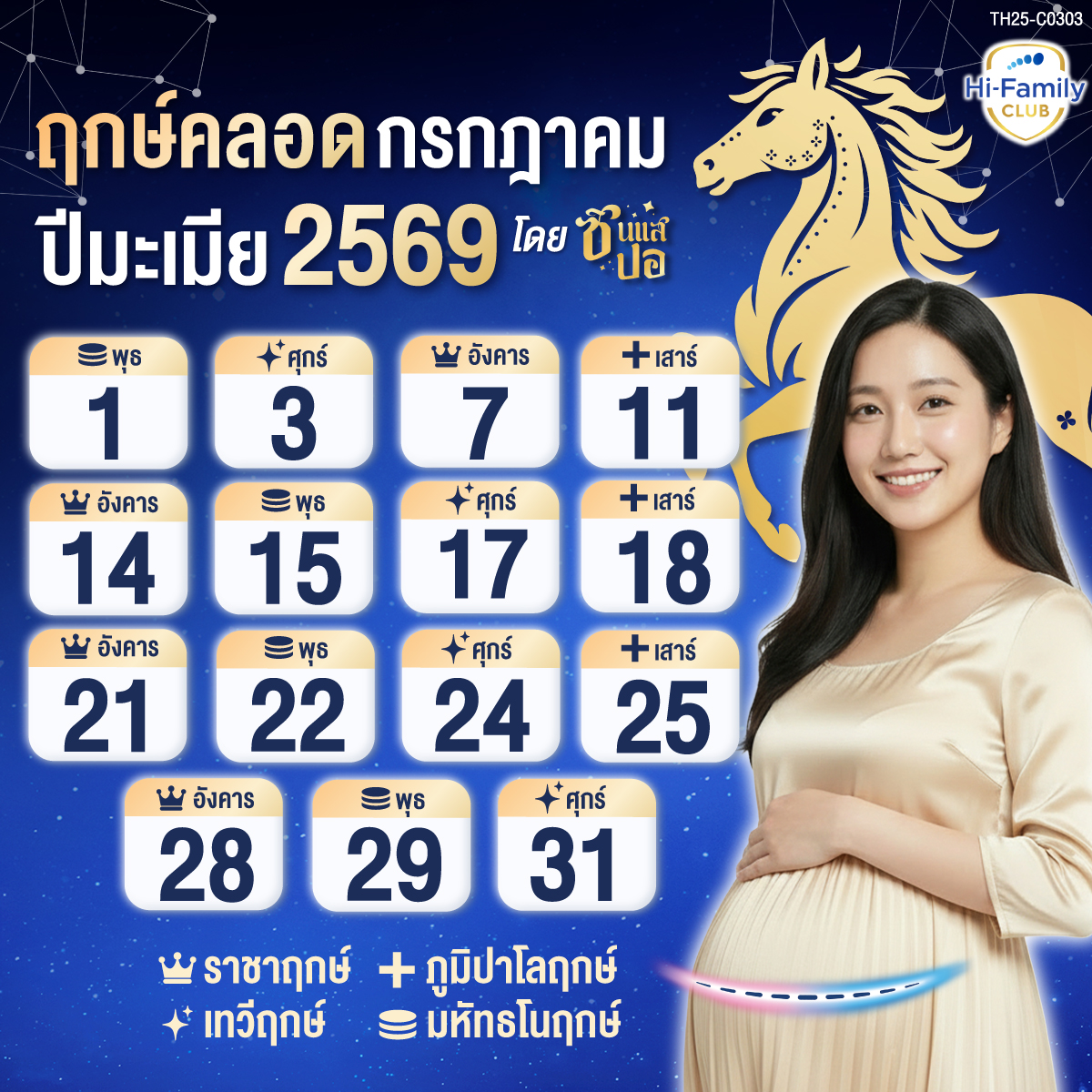 Design Banner ฤกษ์ผ่าคลอด สำหรับปี 2569 (ปีม้า)