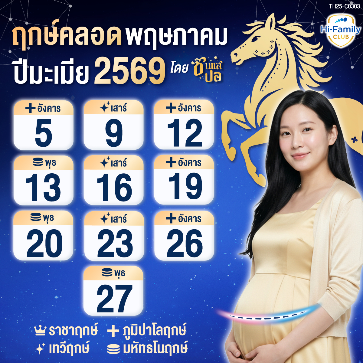 Design Banner ฤกษ์ผ่าคลอด สำหรับปี 2569 (ปีม้า)