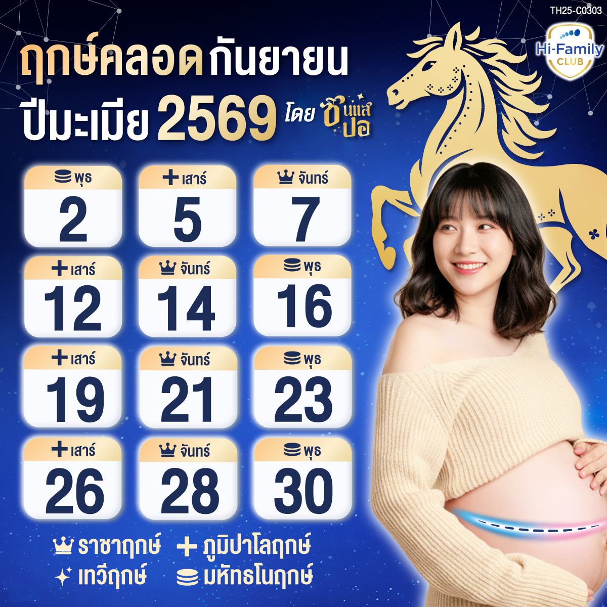 Design Banner ฤกษ์ผ่าคลอด สำหรับปี 2569 (ปีม้า)